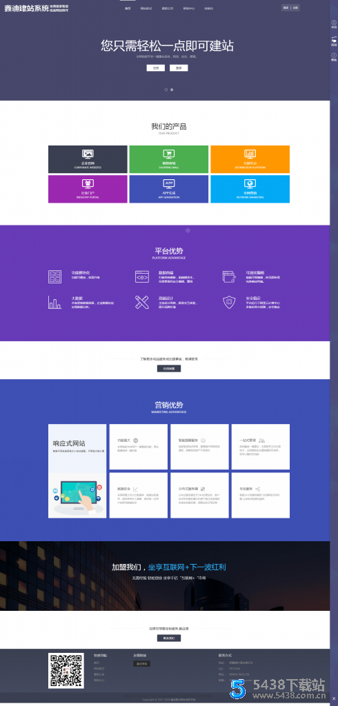 鑫迪自助建站系统1.1版网站源码完整源码