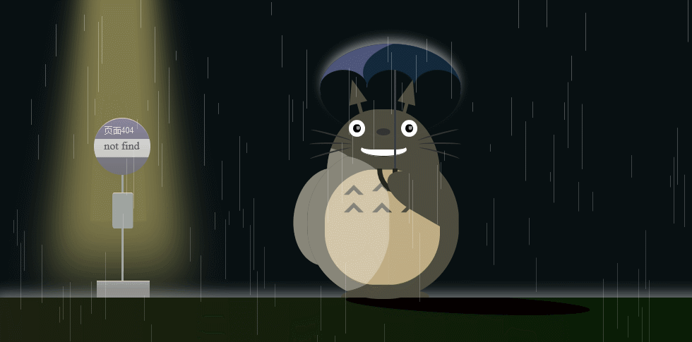 卡哇伊的404龙猫HTML源码 记事本简单修改即可使用