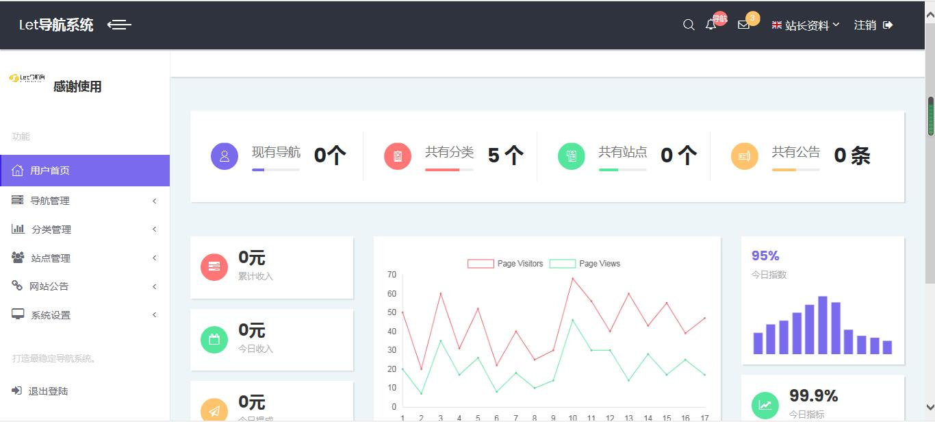 Let导航网系统源码系统+一键收录