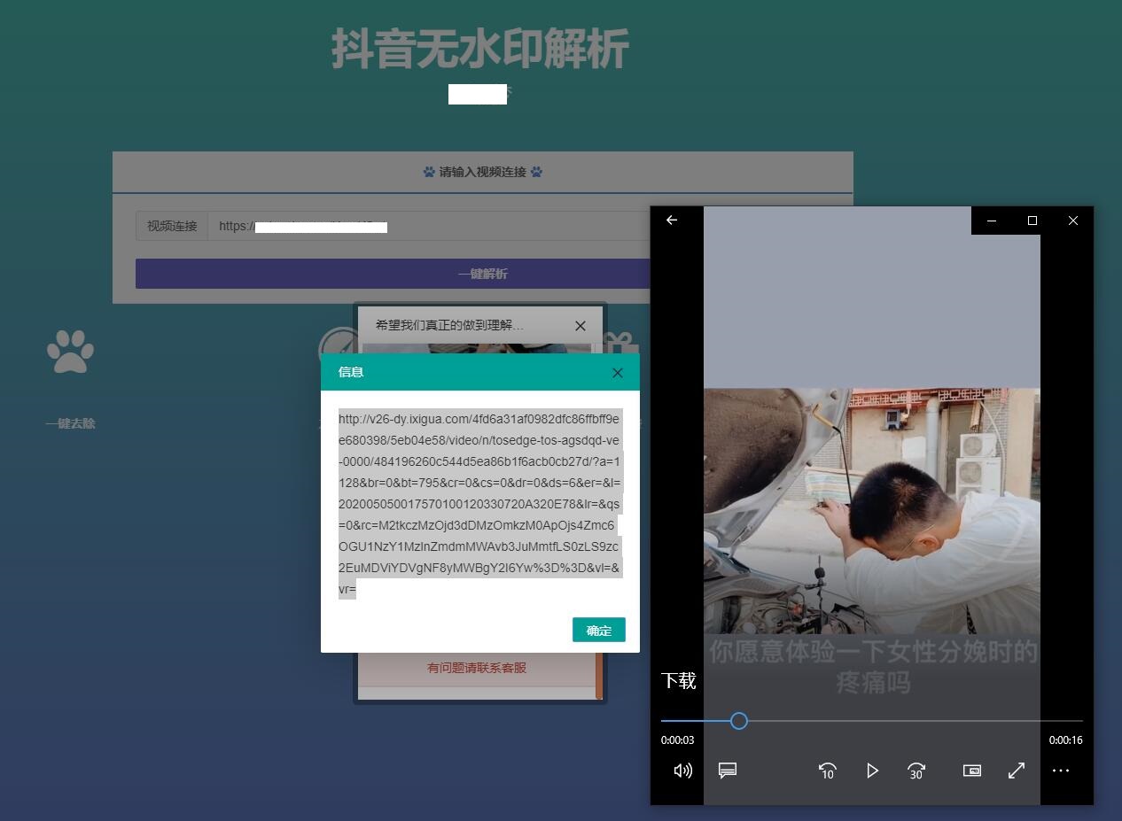 抖音去除水印PHP源码