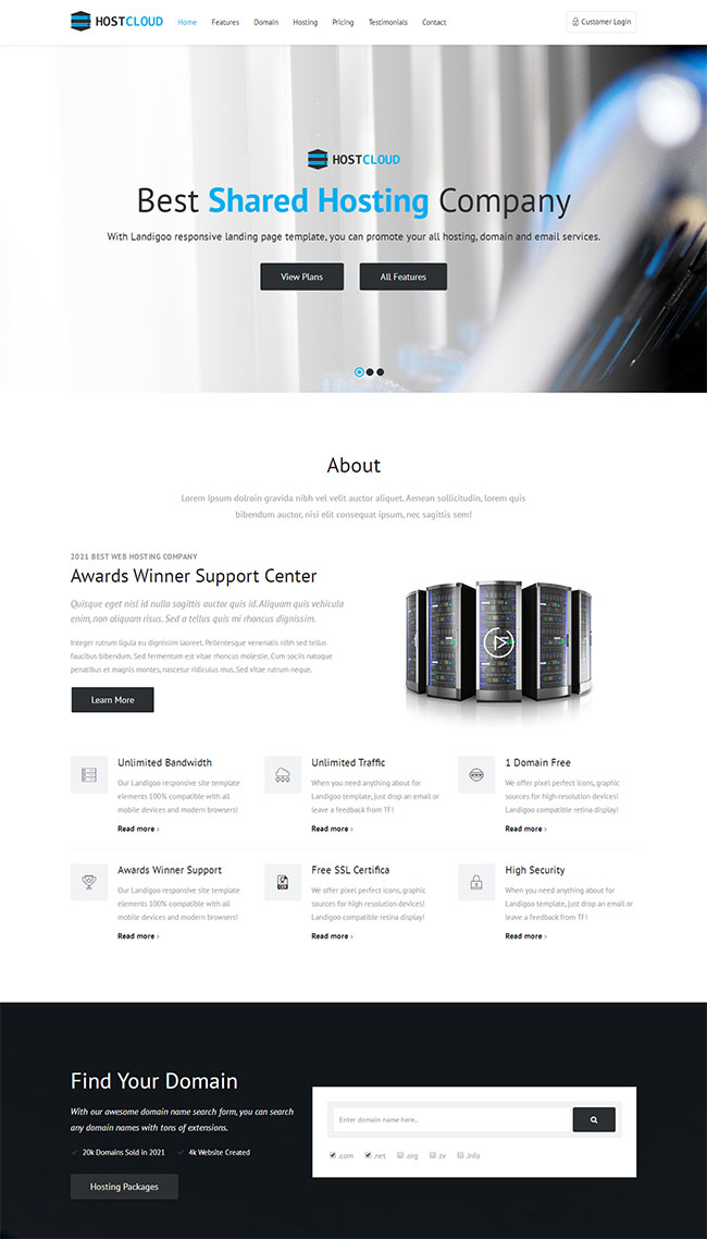 服务器服务提供商网站模板