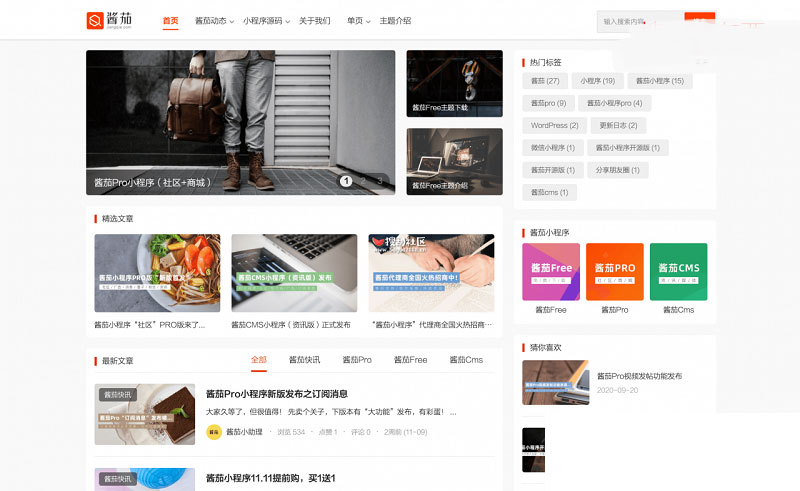 WordPress主题 酱茄模块主题