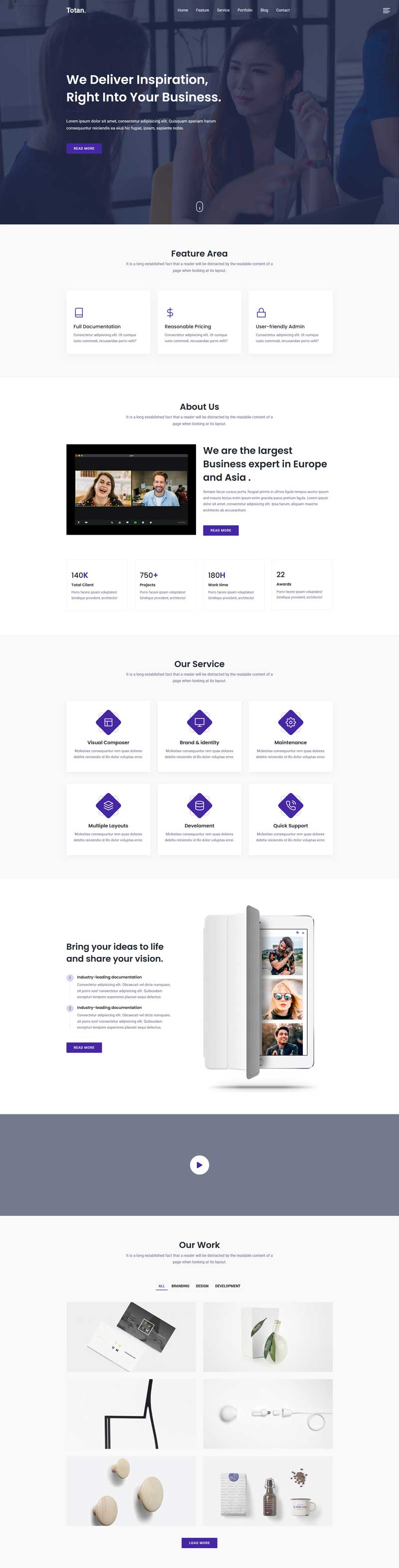 商业初创公司网站单页模板