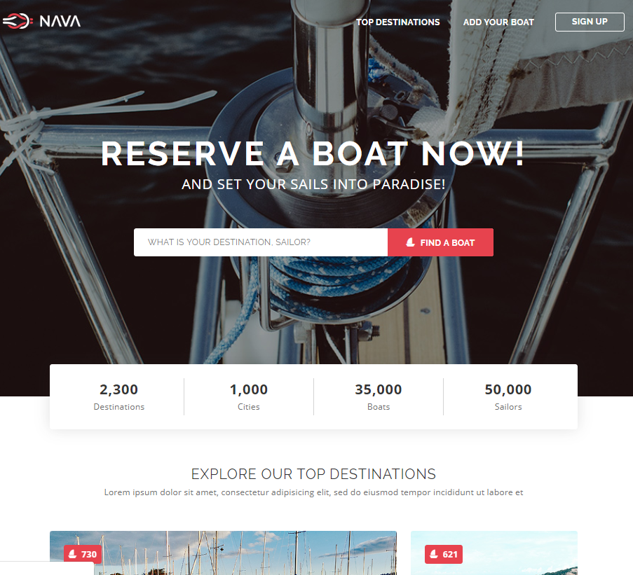 游轮帆船租赁旅游响应式模板