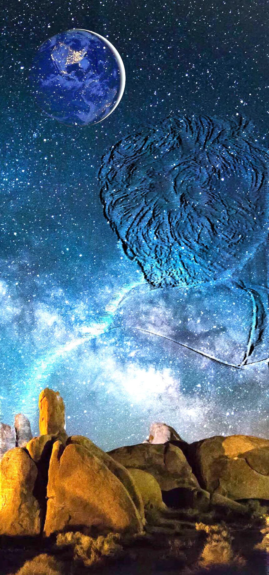 星空唯美浮雕效果背景源码