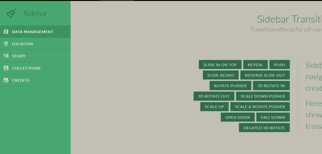 侧边栏多种打开效果