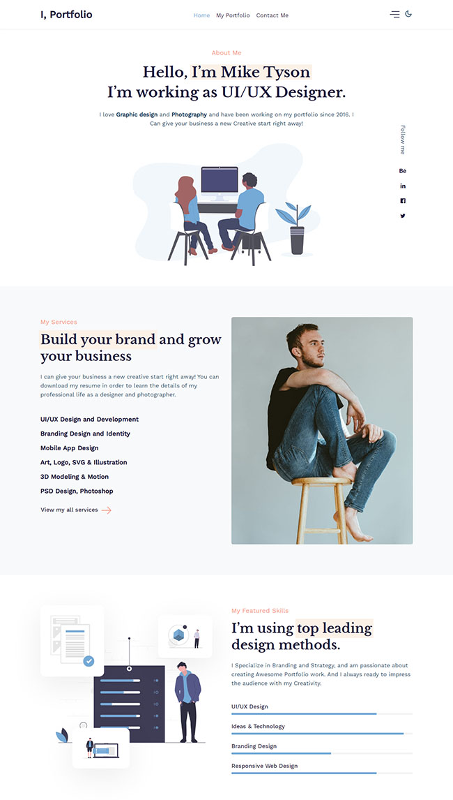 创意家具设计师主页模板