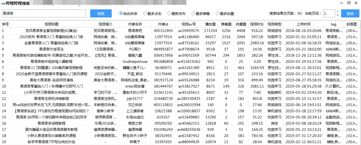 bilibili搜索易语言源码