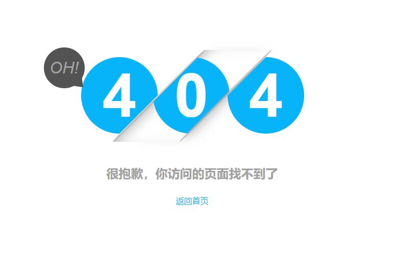 自适应简约数字动画404错误页面源码