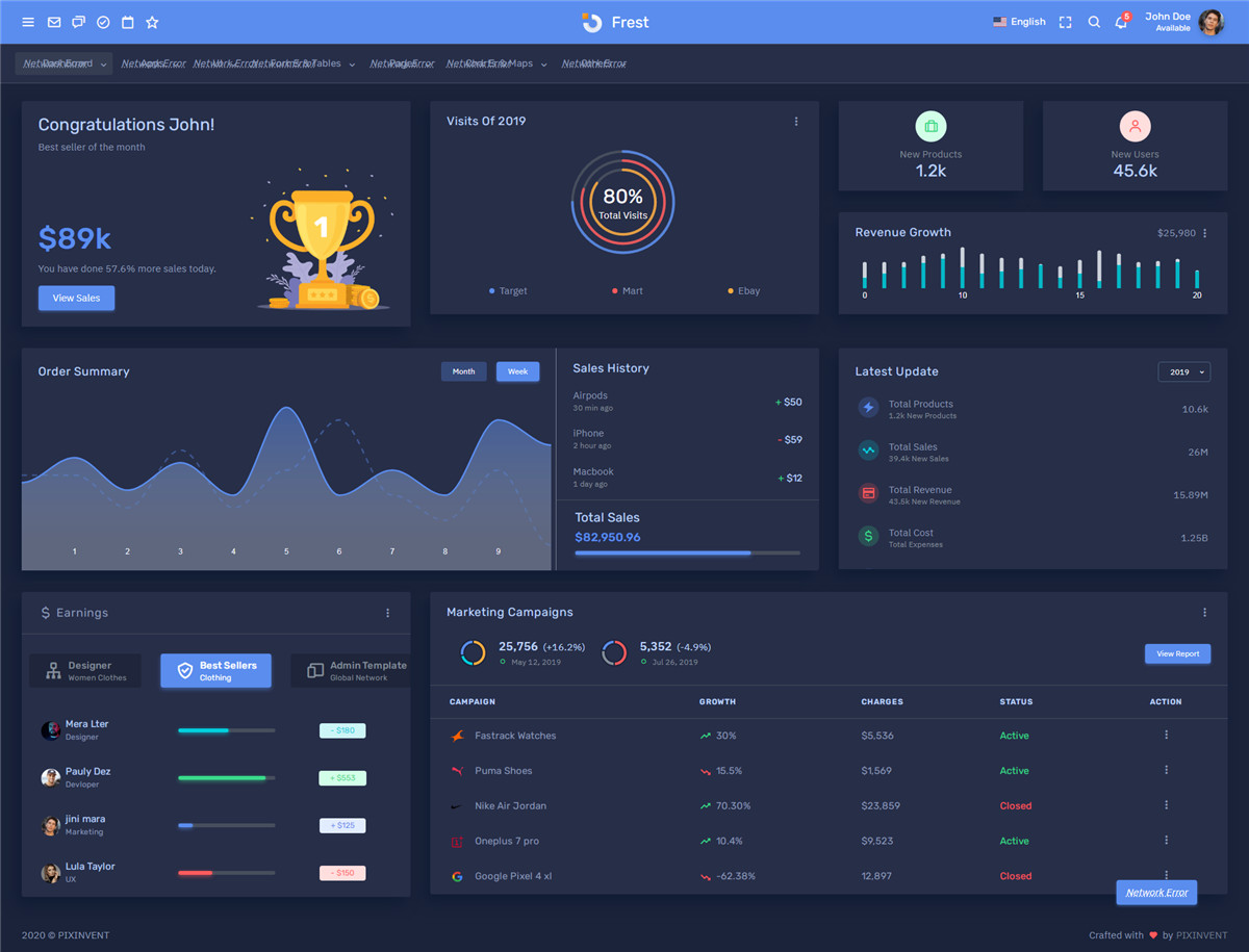 frestadmin多样式响应式后台HTML模板