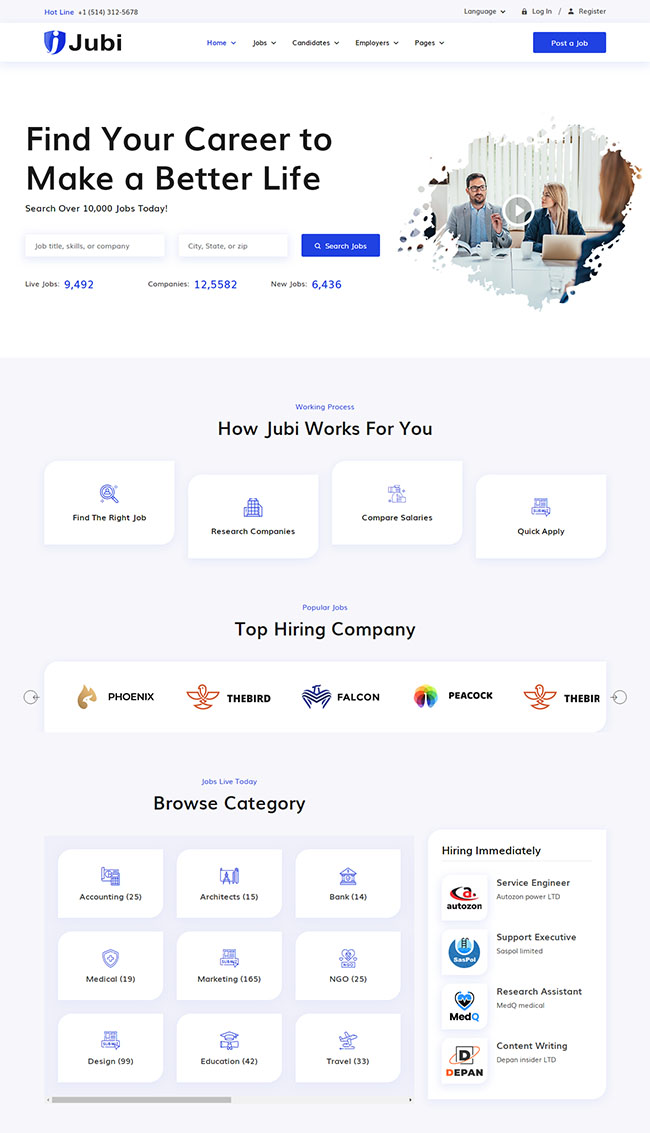 在线求职招聘平台网站模板