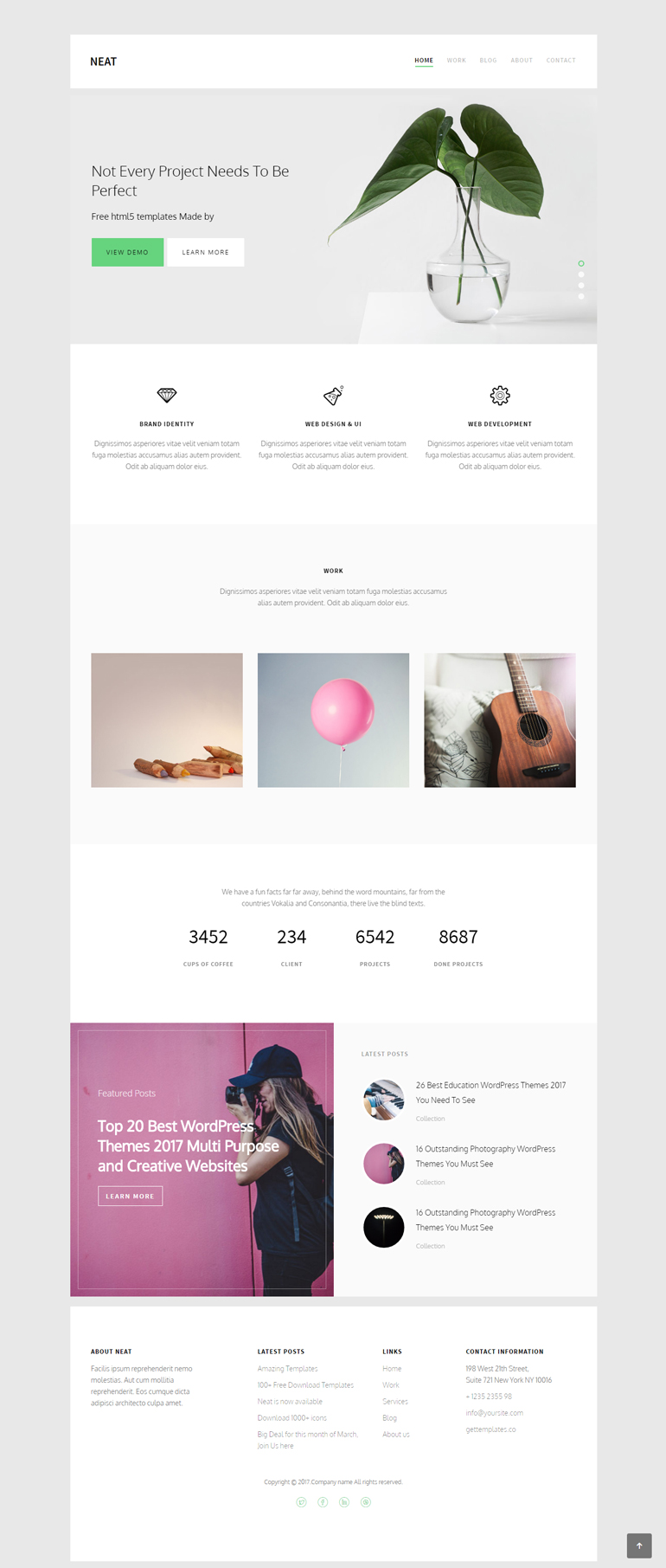 Bootstrap3浅色淡雅响应式窄屏网站