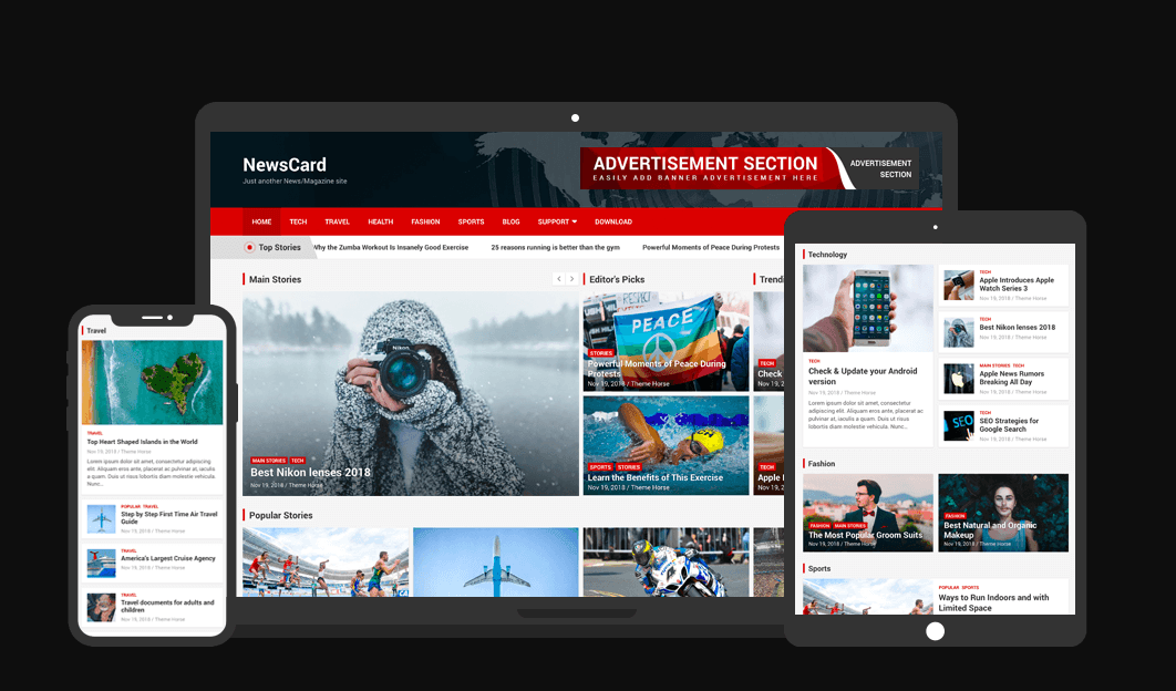wordpress-NewsCard 杂志/新闻主题模板